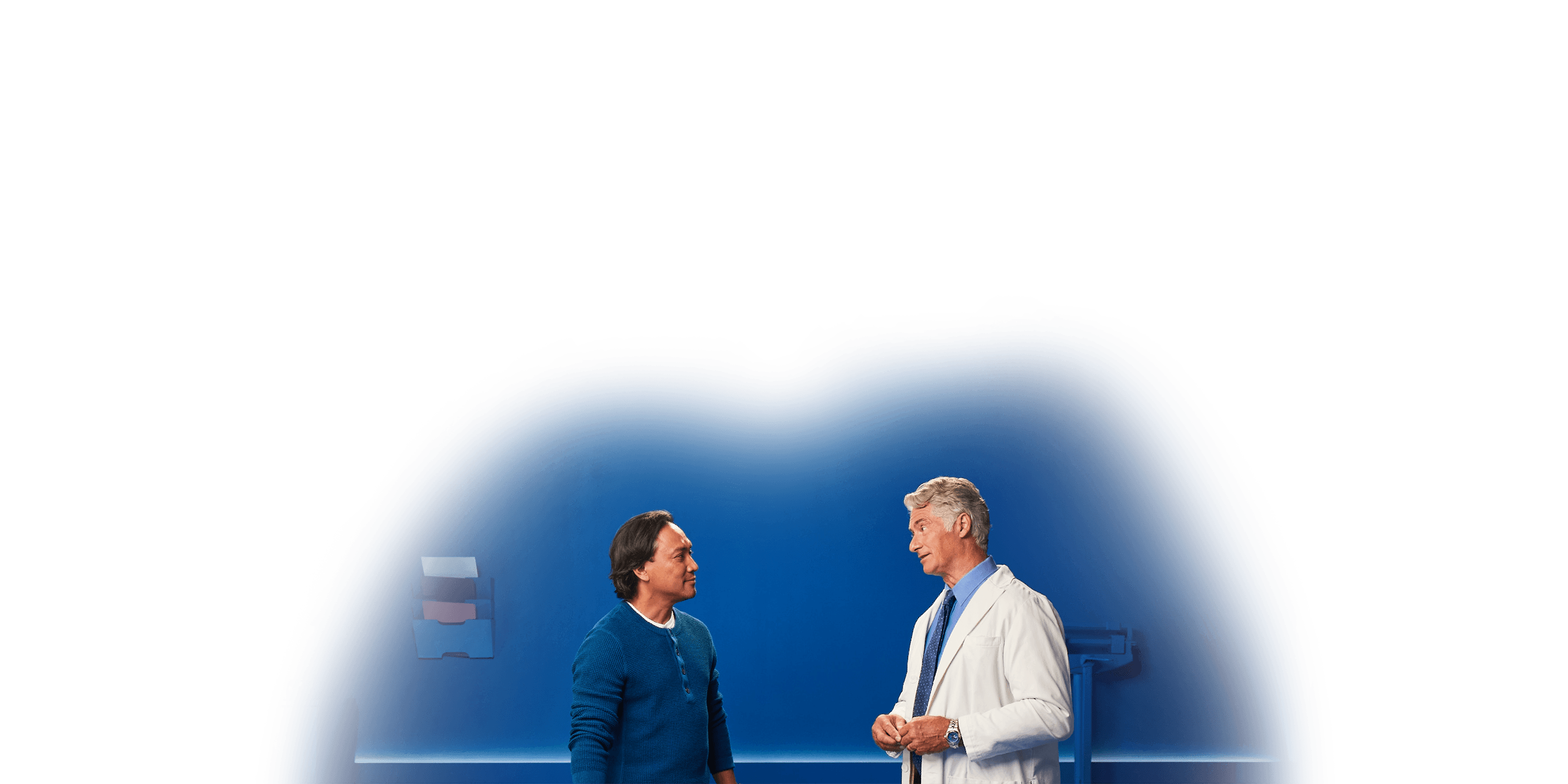 male patient talking to doctor about Peyronie's disease