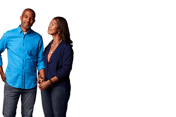 woman holding hands with man